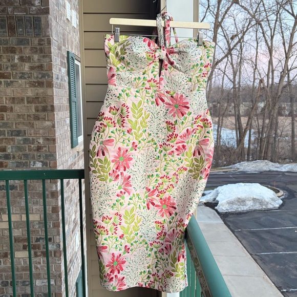 🆕🌸 Avec Les Filles Wild Daisy Floral Jacquard Sheath Dress Size 6 Cocktail Party - Picture 4 of 17